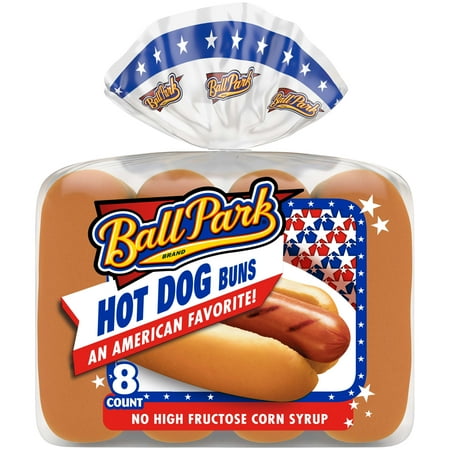 Ball Park White Hot Dog Buns, 8 Count, Hot Dog Buns, 14 Oz Bag
