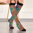 thumbnail image 5 of FORMRS Womens Knee High Socks Casual Long Thick Travel Daily Wear, 2 Pairs, Colorful Dragon Scales Pattern, 5 of 6
