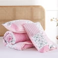 thumbnail image 6 of Pink Floral Full Comforter Set, Soft Lightweight All Season Bedding Set for Women Girls, Cozy Cottagecore Botanical Comforter Queen Size with 2 Pillow Shams, Breathable Floral Bed Set, 6 of 6