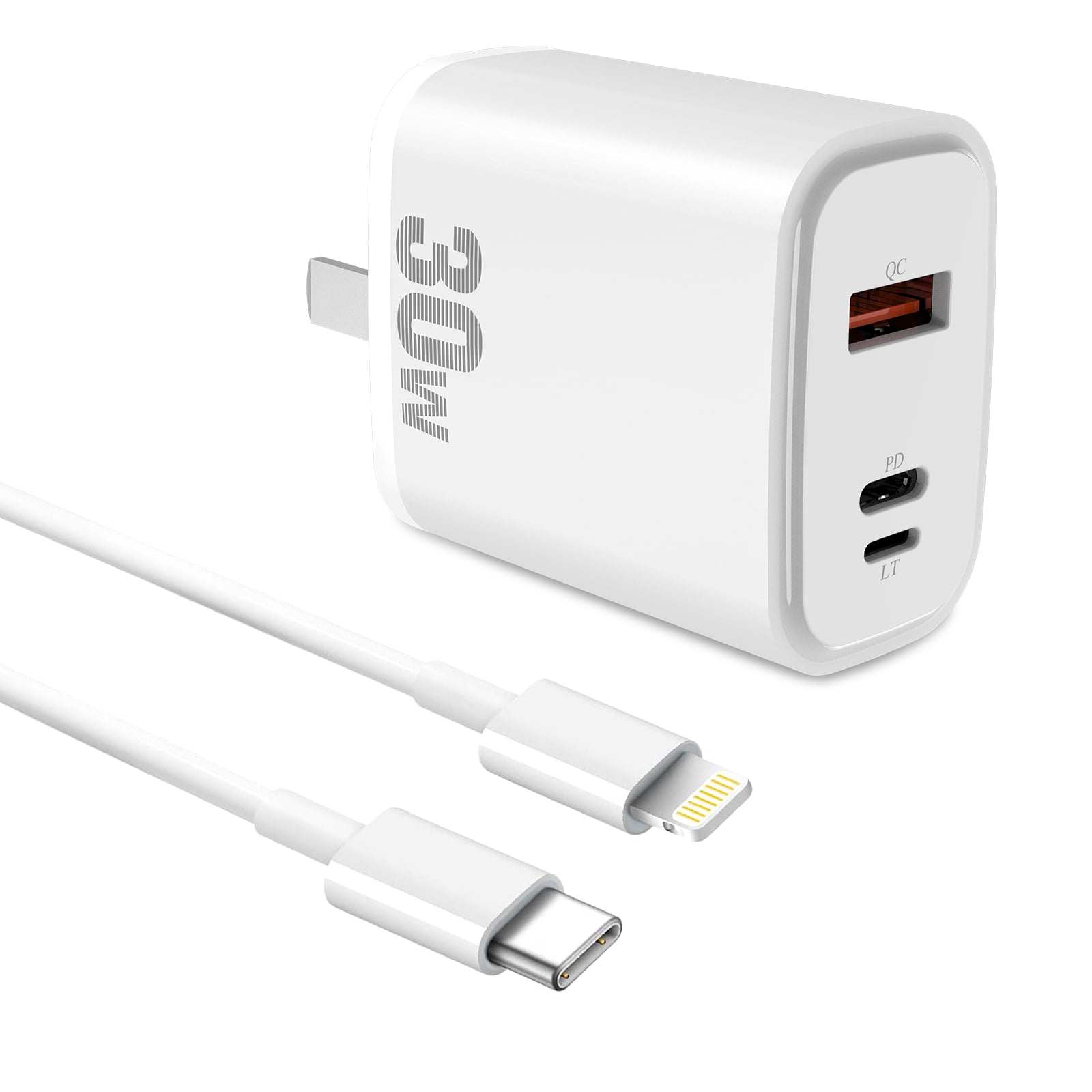 Official 30W iPhone 13 Fast Charger & 1m Cable Bundle