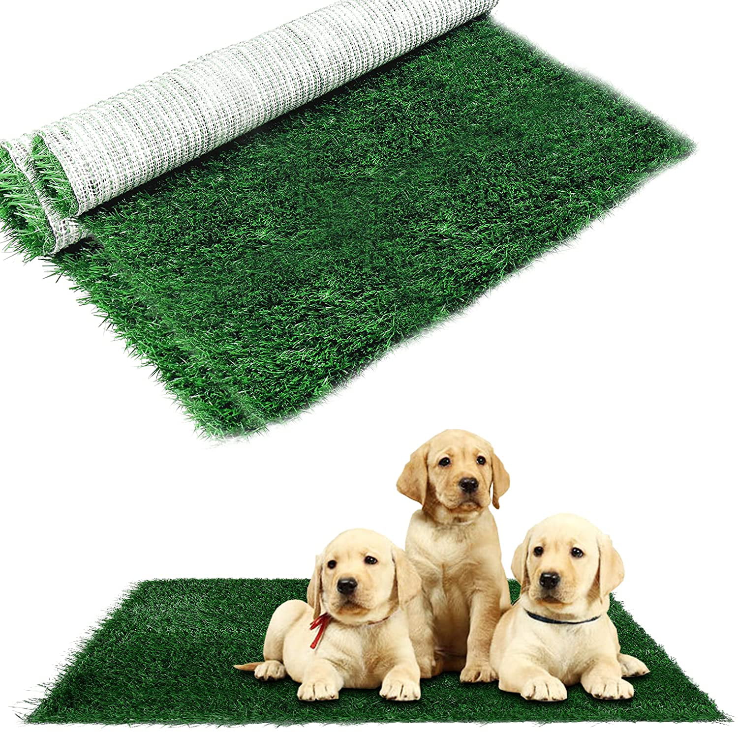 SSRIVER Artificial Grass for Dogs Pee Tray Fake Grass Mat for Professional Puppy Potty Trainer Replacement Dog Grass Pad for Indoor and Outdoor 2 PCS 