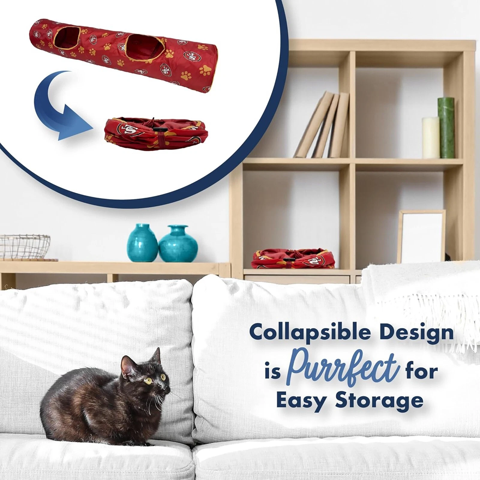 Pets First NFL Cat Tunnel Tube Toy & Plush Football Toy Filled with Catnip