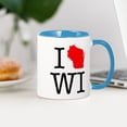 thumbnail image 3 of CafePress - I Love WI Wisconsin Mug - 11 oz Ceramic Mug - Novelty Coffee Tea Cup, 3 of 4