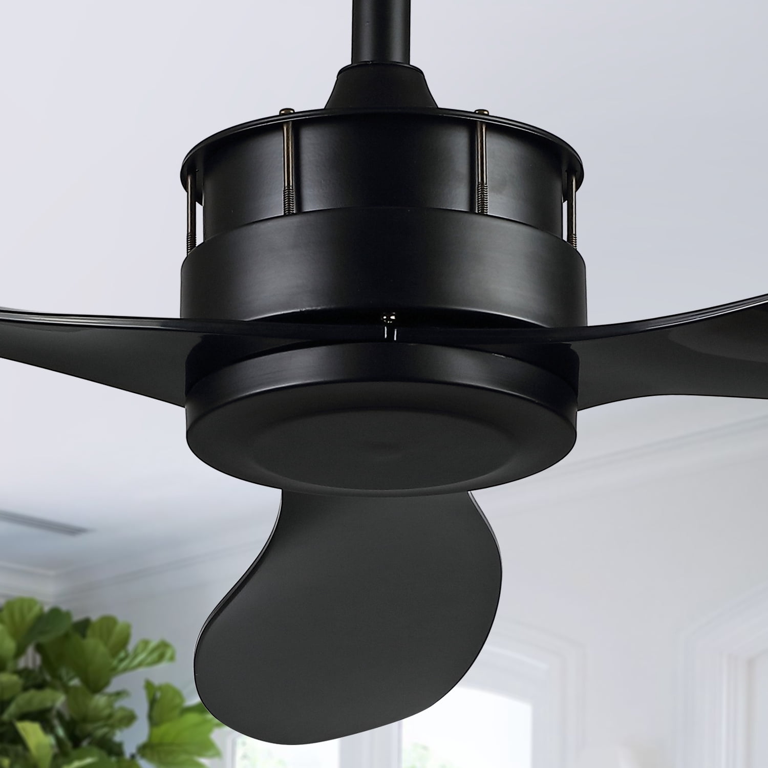 Safavieh Harlin 52" Black Modern Ceiling Fan with Remote Control