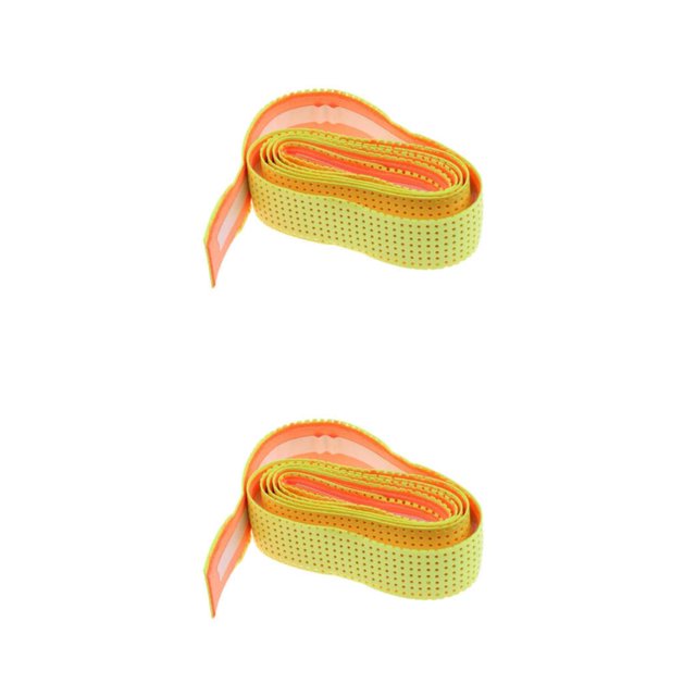 Transemion Anti Slip Racket Roll Tennis Handle Grip Wrap Tape Fluorescent Yellow 110x2.5x0.2CM 2Set