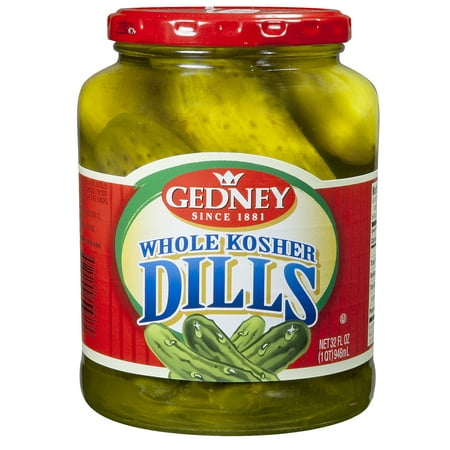 Gedney Whole Kosher Dills Pickles, 32 fl oz
