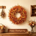 thumbnail image 4 of 18In Artificial Fall Wreath with Maple Leaves and Pumpkins, Thanksgiving Harvest Door Hanging Garland, Autumn Simulation Wreath for Front Porch Wall Decor, 4 of 7