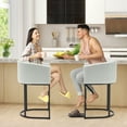 thumbnail image 7 of Bedluxury 26" H Modern Counter Height Bar Stools with Back and Arms, 1 pcs Black Leg&Grey, 7 of 7