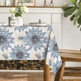 thumbnail image 2 of Rectangular Tablecloth 60×104 Inch, Seasonal Vintage Daisy Blue Washable Table Cover for Party Picnic Dinner Decor, 2 of 6