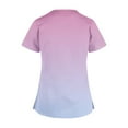 thumbnail image 5 of YOIAVAIOY Hot Pink Trendy Tops for Women Summer Short Sleeve V Neck Nursing Shirts Gradient Fashion Going Out Casual Work Uniform XXL, 5 of 5