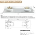 thumbnail image 5 of Ceres 73" Engineered Stone Vanity Top in Grain White with Double White Sinks, 5 of 6