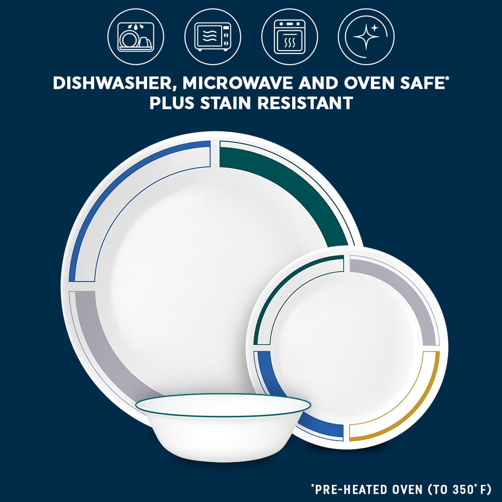 Corelle Color Block 12-pc Dinnerware Set, Serves 4