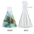thumbnail image 4 of Wobogo Great Turtle Hand Towel Set of 2 Absorbent for Kitchen and Bathroom With Velcro Hanging Loop 18.2×14in, 4 of 7