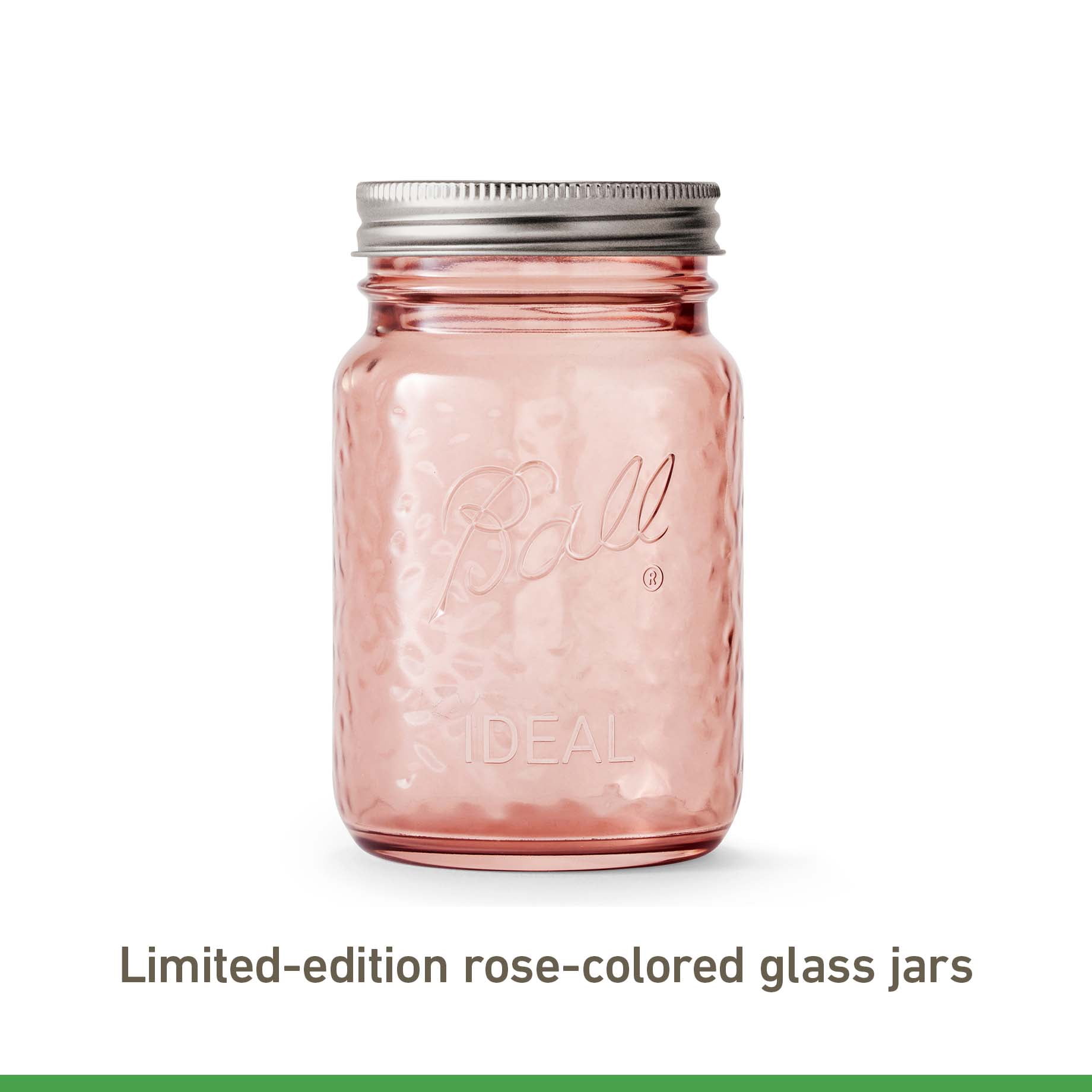 Rubbermaid & Jarden 237048 16 oz Ball Pint Wide Mouth Jar; Pink Vintage -  Pack of 4