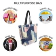 thumbnail image 7 of FORMRS Womens Canvas Tote Bag with Zipper Inner Pocket Shoulder Handbag, Pink Stripes, 7 of 7