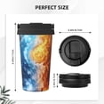thumbnail image 3 of Logiee Red And Blue Flame Waves Print Stainless Steel Coffee Tumbler, Travel Coffee Mug, Insulated Coffee Mug with Lid, Spill Proof Coffee Cup, Portable Thermal Mug, 3 of 8