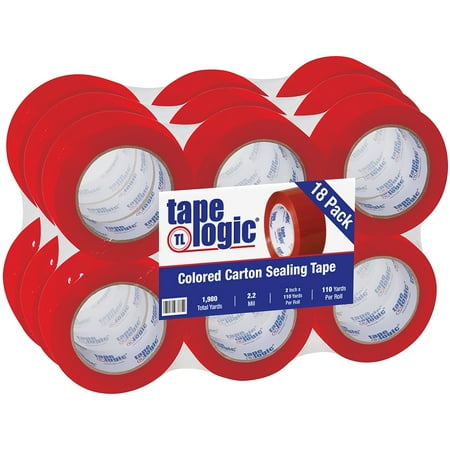 UPC: 0848109024509 | Tape Logic T90222R18PK 2 in. x 110 yards Red Carton Sealing Tape – Pack of 18