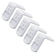 Uanit 5 Pcs Child Safety Drawer Lock White Double Snap 90 Degree Right Angle Cupboard Proofing Door Cabinet Fridge Tools & Home Improvement