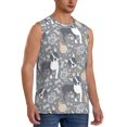 thumbnail image 2 of Uemuo Cute Dog And Flowers Pattern Men's Sleeveless T-Shirt,Muscle Athletic Tank Top, Moisture-wicking Quick-dry Breathable Classic Tee Top for Gym Run Outdoor Sports-, 2 of 8