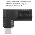 thumbnail image 4 of Adaptador de Carga de Alimentación Macho con Entrada PD CC Hembra de 65 W A USB Tipo C para Teléfonos, Tabletas y Portátiles (Negro 7406 B), 4 of 5