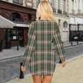 thumbnail image 6 of Women's Casual Dress Long Sleeve Round Neck Solid Color Classic Fit Midi Dress for Spring Fall Daily Wear,Dark Green,M, 6 of 6