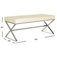 thumbnail image 5 of Safaiveh Micha Modern Glam X-Leg Upholstered Rectangular Bench, Cream/Chrome, 5 of 6