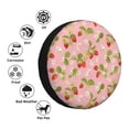 thumbnail image 4 of Wukai Strawberry Floral Print Spare Tire Cover for RV Trailer,Waterproof PVC Faux Leather Wheel Cover Fit for Truck,Trailer,RV,SUV,Camper and Most Vehicle-15 inch, 4 of 6