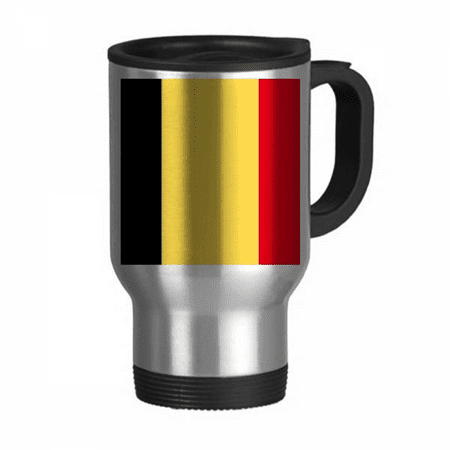 

Belgium National Flag Europe Country Travel Mug Flip Lid Stainless Steel Cup Car Tumbler Thermos