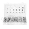 thumbnail image 1 of Juego de 150 pasadores de chaveta en forma de R, clips de sujeción con pasador partido galvanizado, horquillas en forma de R para uso industrial mecánico, 1 of 5