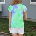 thumbnail image 6 of Summer Savings! THDHVS Girls Summer T-shirts,Summer Casual Tops for Kids,Girls Casual Tie Short-Sleeve T-Shirt Cute Print Summer Blouse for Girls Front Tunic Tee Tops Green 7-8 Years, 6 of 6