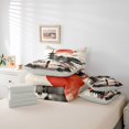 thumbnail image 6 of Homewish Japanese Landscape 7-Piece Twin Bedding,Sunset Ink Painting Bedding Comforter Set,Red Cream,Light Gray Reversible, 6 of 8