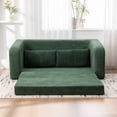 thumbnail image 4 of Jopat 71" W Combination Sofa,2-in-1 Pull Out Foldable Loveseat Sofa Bed with Armrest & Backrest Pillows,Convertible Floor Couch Lounge Couch for Living Room Bedroom,Green, 4 of 8