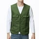 thumbnail image 1 of pstuiky Camisetas interiores de tirantes para hombre, Camiseta de tirantes con cuello en V, multibolsillos y cremallera para exteriores, de color liso y práctica para hombre Chaleco para hombre xxxl, 1 of 7