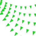 thumbnail image 1 of Banderines verdes de 100 pies Consummate, banderines colgantes con cuerda, banderines triangulares para gran inauguración, decoraciones de fiesta de cumpleaños para niños, 60 piezas, 1 of 5