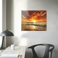 thumbnail image 4 of Acheng Canvas Prints Wall Art Sunset Ocean Beach Pictures Photo Paintings for Living Room Bedroom Home Decorations Modern Stretched and Framed Seascape Waves Landscape 20x16in, 4 of 6