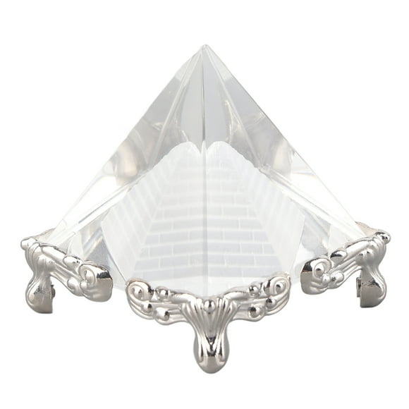 Delaman Cristal Pyramide Blanc, Cristal Pyramide Quartz Pyramide Sculpture Figurine Quartz Pierre Pyramide Décoration de La Maison Pyramide Décoration