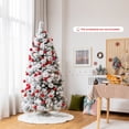 thumbnail image 4 of Gymax 5 FT Artificial Hinged Christmas Snow-Flocked Tree w/ Metal Stand, 4 of 10