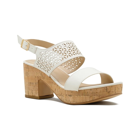 Sandalia Plataforma Con Tacon Diseño Floral Color Beige beige 24.5