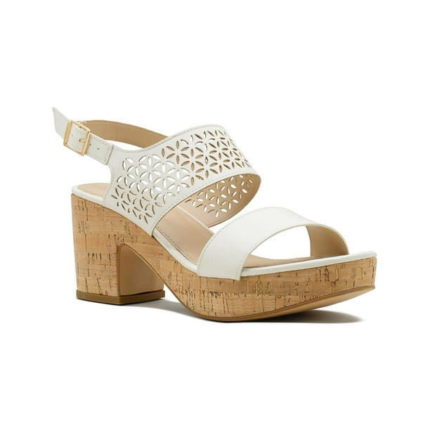 Sandalia Plataforma Con Tacon Diseño Floral Color Beige beige 25