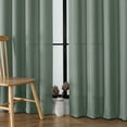 thumbnail image 2 of OVZME Bethany Faux Linen Green Curtains 84 Inches Long 2 Panels, Soft Airy Light Filtering Dorm Decor, Fresh Slub Solid Textured Farmhouse Living Room Curtains with Rod Pocket, 40Wx84L Inch, 2 of 5