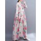 thumbnail image 2 of Vestido vintage para mujer, manga larga, estampado, grande, estilo bohemio, informal, para vacaciones, 2 of 8
