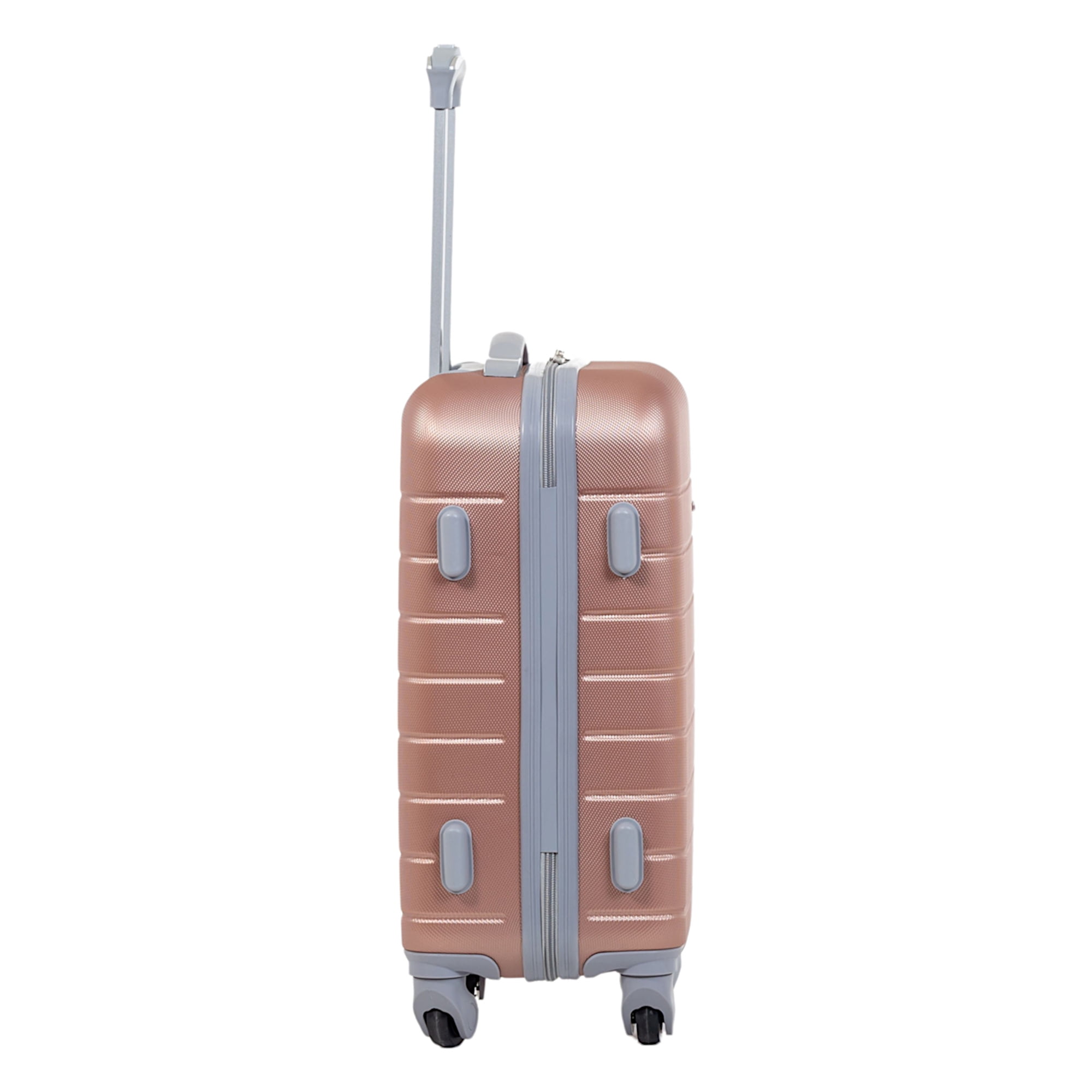 Jetstream 2pc Hardside Rolling Spinner Upright Set, Checked and Carry-on Luggage Duo, Rose Gold