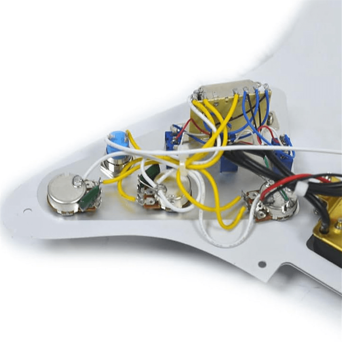 White 3 Ply Electric Guitar Humbucker Left Handed Pickguard Pickup with Singlecut Wiring Loaded Prewired Swith,1 x Electric Guitar Pickguard,White