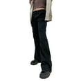 thumbnail image 3 of Faithtur Cargo Pantalons pour Femmes, Fermeture Éclair Bouton Décontracté Rue Solide Pantalons Amples avec Poches, 3 of 5