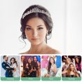 thumbnail image 3 of Elegante diadema de flores de cristal con diamantes de imitación para boda o graduación, 3 of 8