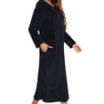 thumbnail image 4 of TYGHBN Flannel Long Sleeve Robe with Hood and Zipper Couples' Sleepwear for Autumn and Winter Shower Towel Robe for Women Women Satin Robes Long Dressing Gown Men for Work Big Comfy Robe Ladies Robe, 4 of 7