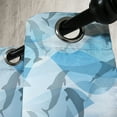 thumbnail image 3 of Ambesonne Dolphin Grommet Curtain, Underwater Fish Pattern, 50" x 84", Blue and Grey, 3 of 6