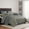 thumbnail image 3 of Benjara Mely 10pc Coverlet Queen Comforter Set- Shams- Green Woven Jacquard, 3 of 6