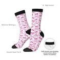 thumbnail image 4 of Haiem Pink bows Pattern Crew Socks – Soft & Durable Moisture-wicking Socks, Stay-Up Fit for Business, Work, and Casual Wear Size 5-11, 4 of 6