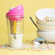 The CrunchCup XL Pink Portable Dual-Chamber Cereal Cup BPA-Free